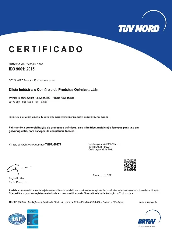 Cert ISO 9001 2015 Port